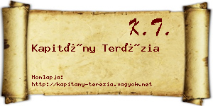 Kapitány Terézia névjegykártya