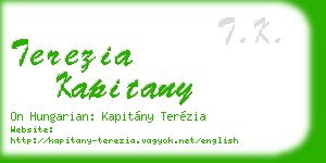 terezia kapitany business card