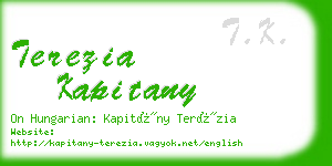 terezia kapitany business card